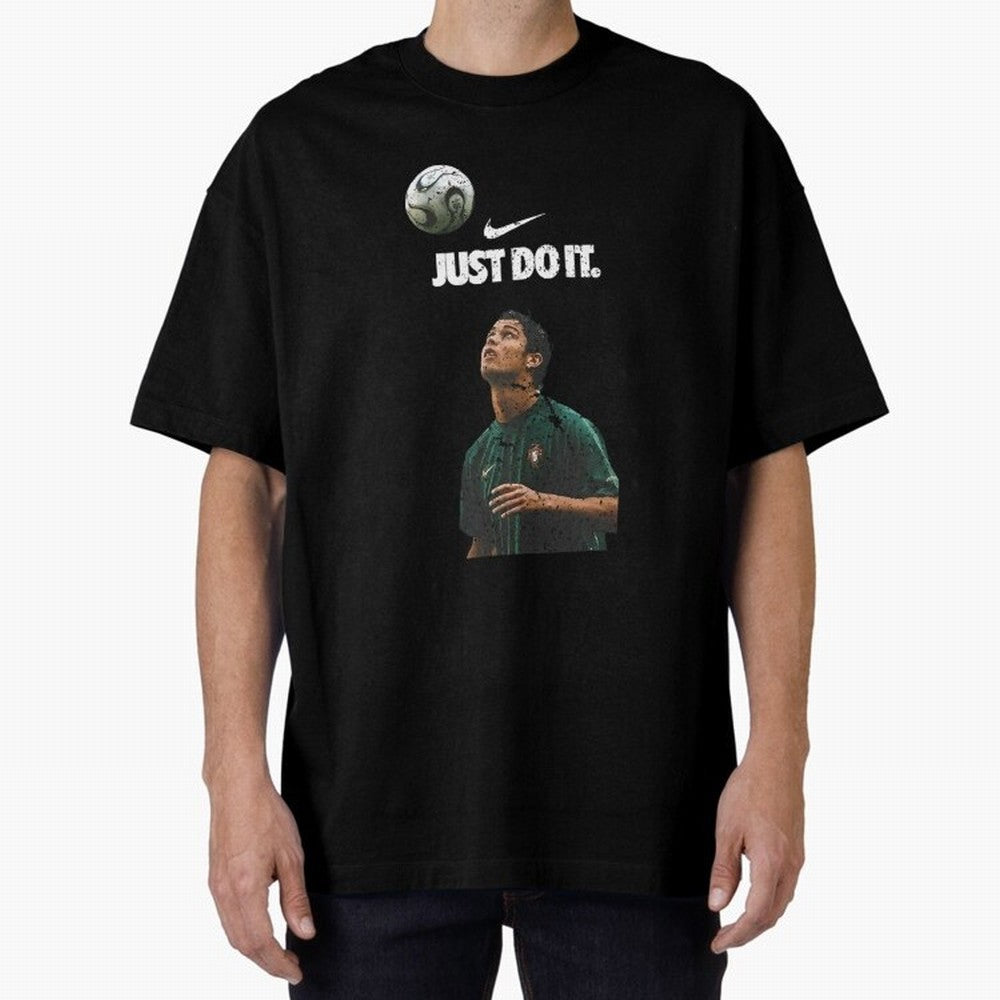 Cristiano Ronaldo Just Do It Oversized T-Shirt Show Your Tournament Heart for FIFA World Cup 2026 USA Canada Mexico Centered on Mbappe and Neymar, Brazil Energy, Retro Football Energy, Iconic Rivalries, Trophy Chase Drama and Stadium Atmosphere;