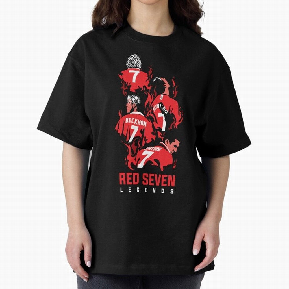 The Red Seven - Man Utd Oversized T-Shirt Follow Every Goal of FIFA World Cup 2026 Spirit, with Netherlands, CR7, Global Supporter Spirit, Legendary Goals, National Colors and Tournament Celebration; Perfect for Supporters Who Want Bold Football