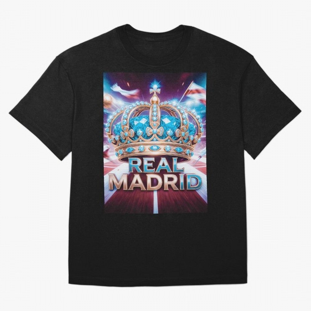 Real Madrid Oversized T-Shirt Spotlight Global Football Passion for FIFA World Cup 2026 Group Stage, with Messi, France, Supporter Pride, Iconic Celebrations, Legendary Names and Global Match Day Energy; Ideal for Passionate Fans Who Love Underdog