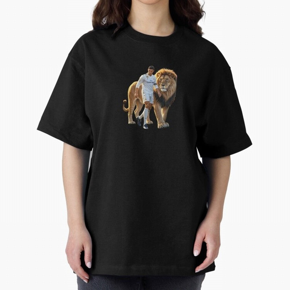Christiano Ronaldo lion Oversized T-Shirt Represent the Passion of the FIFA World Cup 2026 Group Stage Journey through Haaland and Mbappe Highlights, England and Germany Pride, Champion Mindset, Group Stage Buzz, Knockout Tension and Passionate Fan