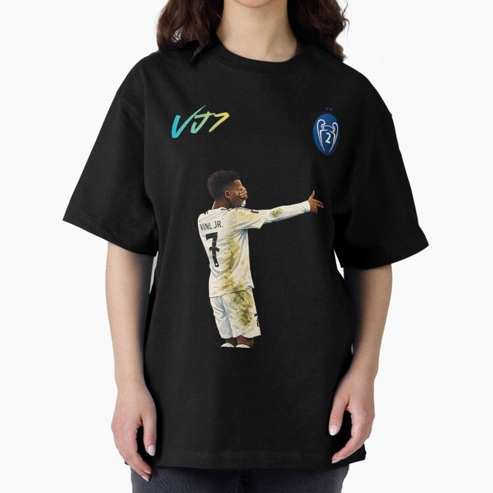Vini Jr Oversized T-Shirt Relive Global Football Passion for FIFA World Cup 2026 USA Canada Mexico, Celebrating Haaland, England, Game Day Rituals, Football Legends, Country Pride and the Road to the Final; Perfect for Supporters Who Want Bold