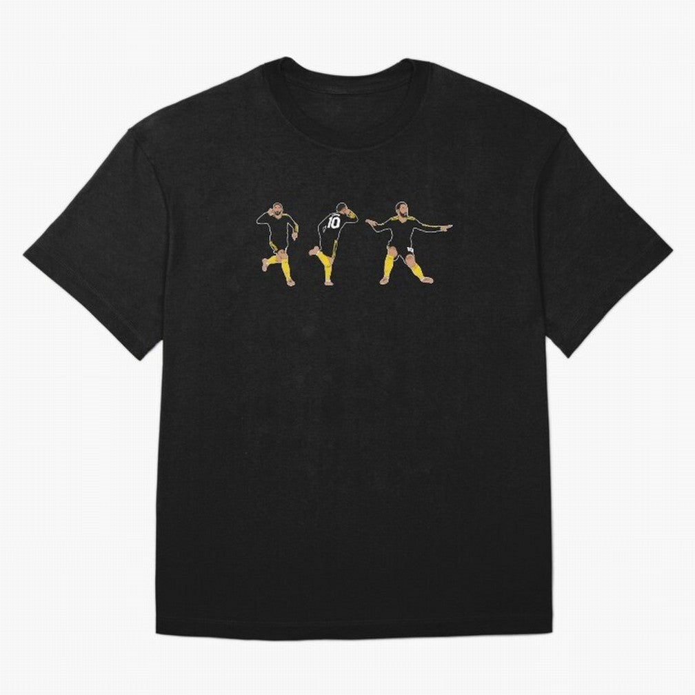 Matheus Cunha Goal Celebration Dance Trio Minimalist Oversized T-Shirt Elevate FIFA World Cup 2026 for Fans of Messi and Cristiano Ronaldo and England and Germany, Bringing Worldwide Fan Energy, Dramatic Goals, Stadium Lights and Championship