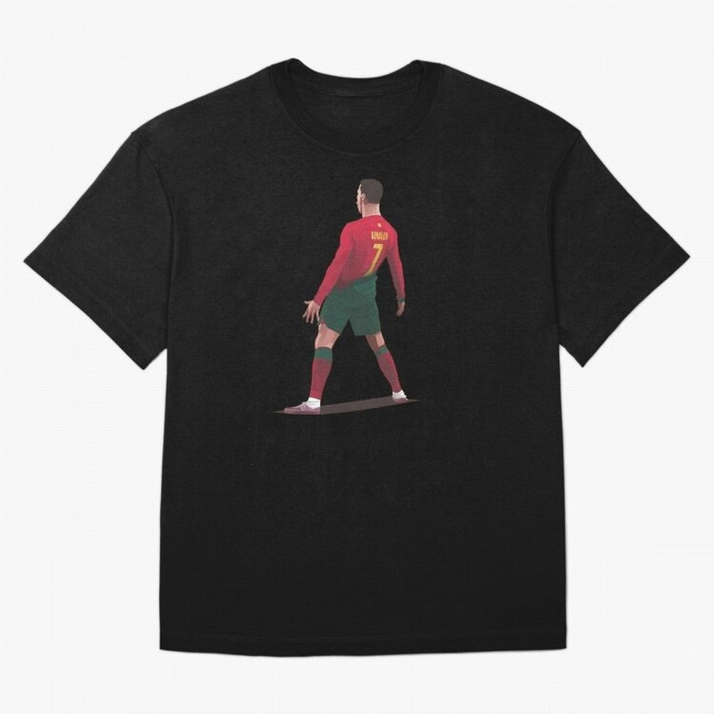 CR7 Celebration Pose Oversized T-Shirt Show Match Day Excitement for Match Day Hype around FIFA World Cup 2026, CR7 and Messi, Spain, Championship Spirit, Famous Goals, Roaring Crowds and International Football Unity; Great for Watch Parties,