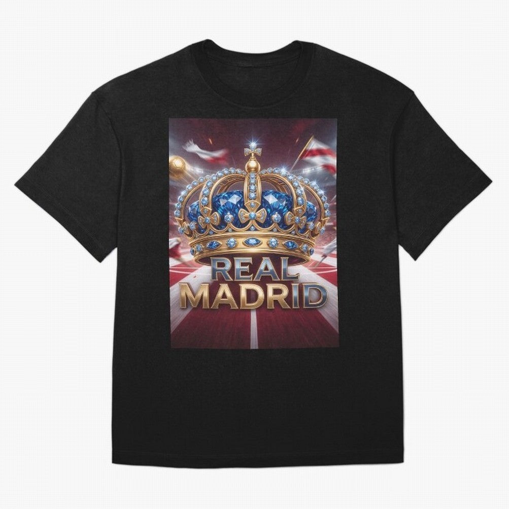The Diamond of Real Madrid Oversized T-Shirt Discover Global Football Passion for FIFA World Cup 2026 USA Canada Mexico, Connected to Messi, France, Football History, Final Match Energy, Crowd Noise and Once in a Lifetime Moments; Made for