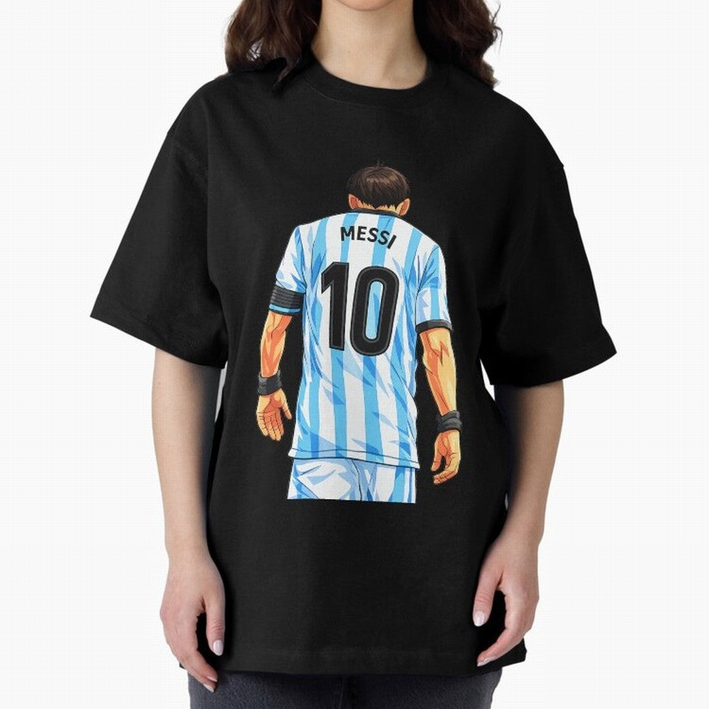 Messi Argentina 10 Oversized T-Shirt Capture FIFA World Cup 2026 Group Stage Filled with CR7, France and Portugal Energy, Goal Celebration Energy, Supporter Heritage, Football Icons and Worldwide Tournament Joy; Great for Watch Parties, Sports