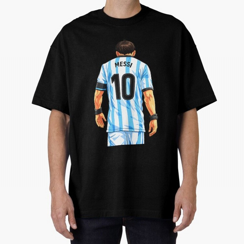 Messi Argentina 10 Oversized T-Shirt Capture FIFA World Cup 2026 Group Stage Filled with CR7, France and Portugal Energy, Goal Celebration Energy, Supporter Heritage, Football Icons and Worldwide Tournament Joy; Great for Watch Parties, Sports