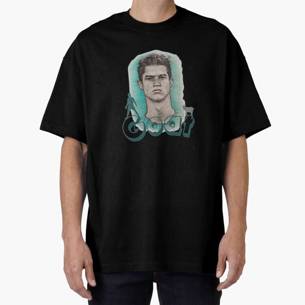 Cristiano Ronaldo - The Goat Oversized T-Shirt Bring Bold Fan Energy to Match Day Hype around FIFA World Cup 2026, Haaland, Portugal, Stadium Chants, National Pride, Trophy Dreams and Unforgettable Football Memories; Ideal for Fans Who Follow