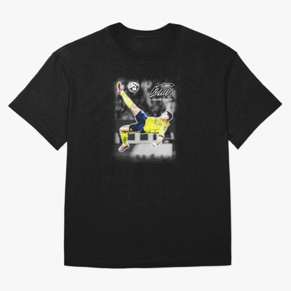Cristiano Ronaldo Bicycle Kick Oversized T-Shirt Join FIFA World Cup 2026 USA Canada Mexico Inspired by Cristiano Ronaldo, France and Portugal Energy, Tournament Hype, Historic Matchups, Family Viewing Parties and Global Sports Pride; Perfect for