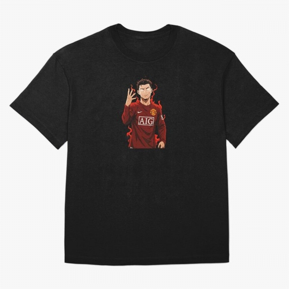 Cristiano Ronaldo Anime Art Blue Lock Inspired Football Legend Oversized T-Shirt Feel the Heartbeat of Match Day Hype around FIFA World Cup 2026, Mbappe and Neymar, France and Portugal, Vintage Soccer Flavor, Modern Football Stars, National Flags