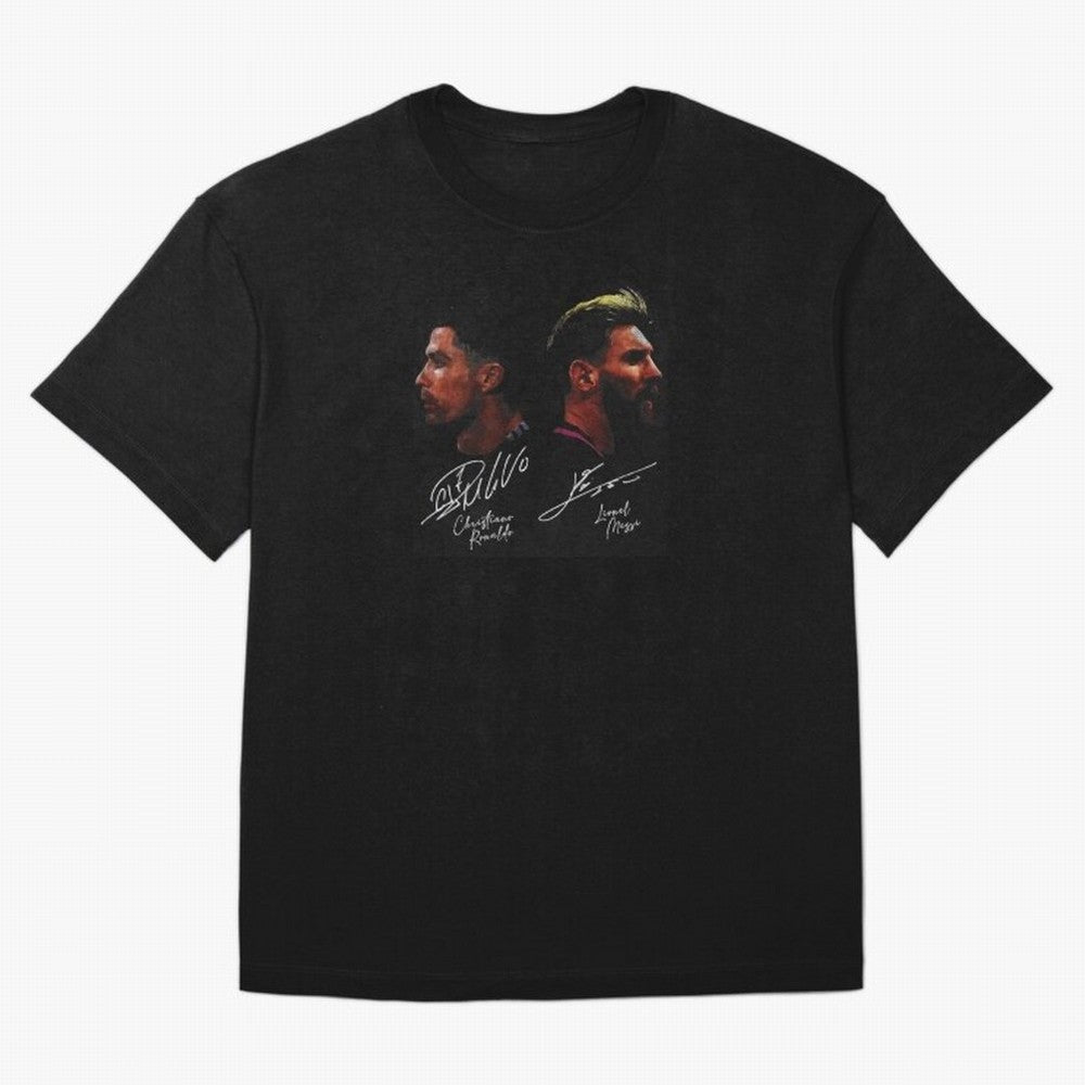 Cristiano Ronaldo & Lionel Messi Signature Oversized T-Shirt Feel International Energy from FIFA World Cup 2026 Spirit, Filled with Germany, Neymar, Fan Favorite Moments, National Team Passion, Big Match Drama and Soccer History; Perfect for