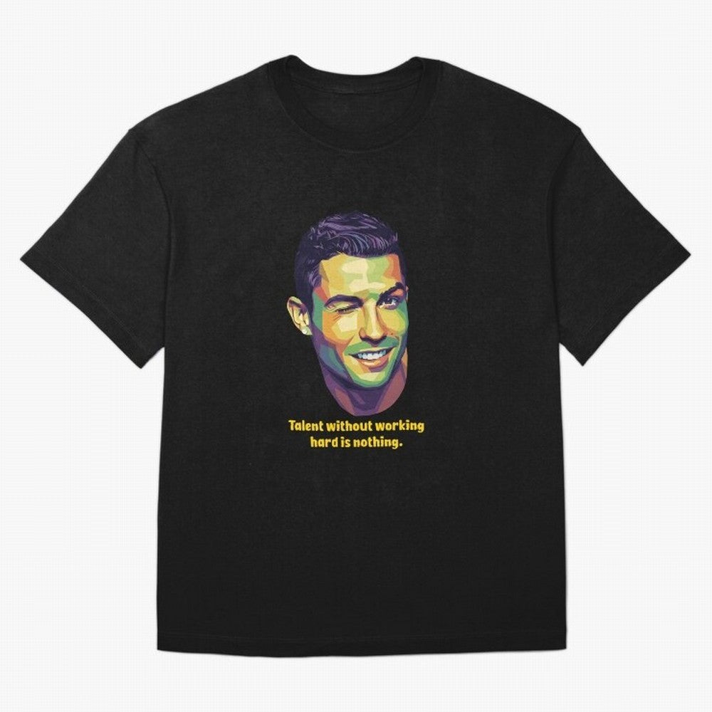 Cristiano Ronaldo Quotes Oversized T-Shirt Elevate Match Day Hype around FIFA World Cup 2026 Group Stage, Haaland, Argentina and Brazil, Stadium Memories, Football Loyalty, International Chants and Championship Tradition; Great for Watch Parties,