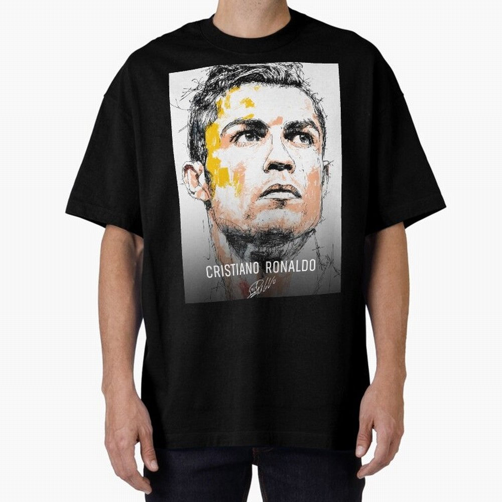 Cristiano Ronaldo Cr7 Football Soccer Player Icon Legend Power Oversized T-Shirt Build Global Football Passion for FIFA World Cup 2026 USA Canada Mexico, Inspired by Cristiano Ronaldo, Haaland and CR7, Brazil, Portugal and Argentina, Tournament