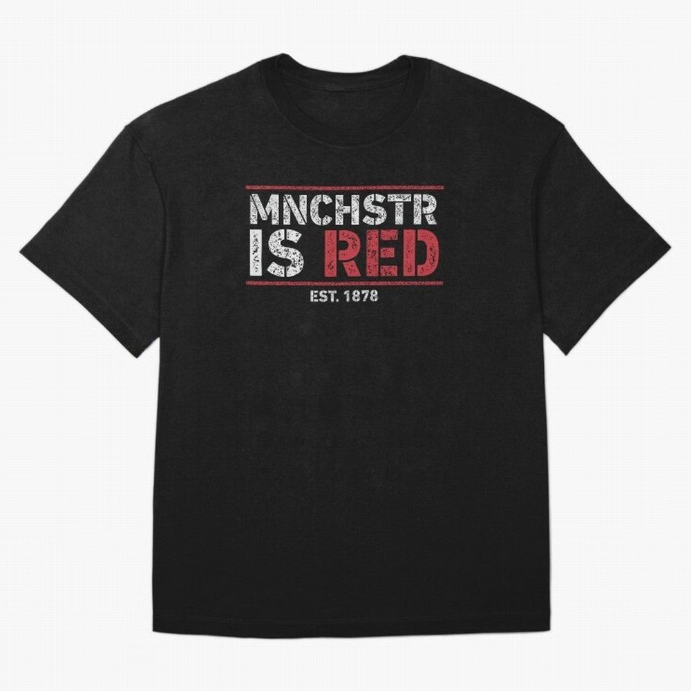 Manchester Is Red Oversized T-Shirt Upgrade Match Day Hype around FIFA World Cup 2026 Group Stage, CR7, Portugal, Classic Soccer Heritage, Championship Pressure, Fan Loyalty and International Pride; Perfect for Supporters Who Want Bold Football