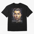 Cristiano Ronaldo Geometric Low Poly Soccer Legend Oversized T-Shirt Celebrate National Team Dreams in FIFA World Cup 2026 Group Stage Spirit, with Germany, Haaland, Global Supporter Spirit, Legendary Goals, National Colors and Tournament