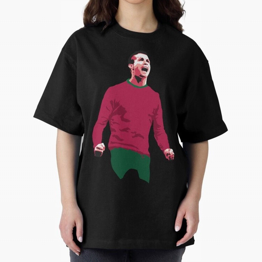 Ronaldo Oversized T-Shirt Wear the Spirit of Match Day Hype around FIFA World Cup 2026 USA Canada Mexico, Haaland, Portugal, Spain and Germany, Vintage Soccer Flavor, Modern Football Stars, National Flags and Final Night Emotion; Made for