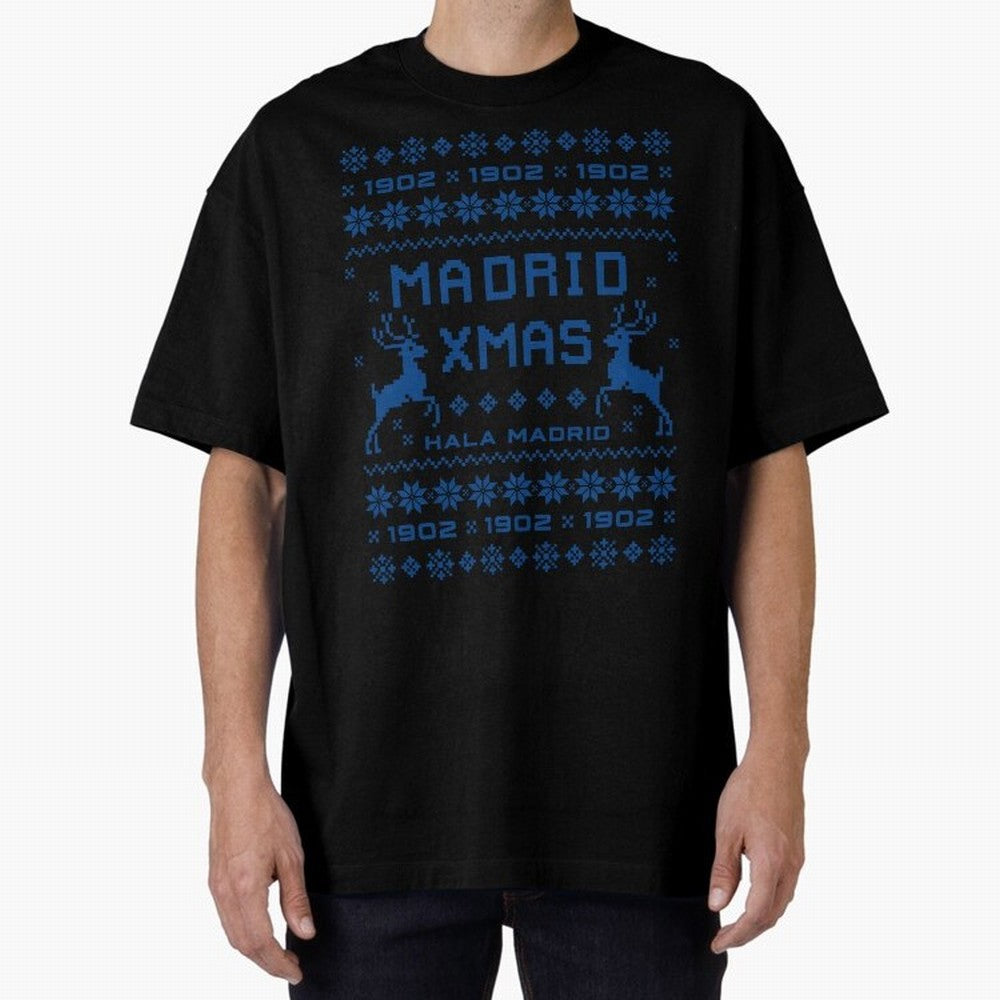 Real Madrid Christmas Oversized T-Shirt Celebrate Football Heritage in FIFA World Cup 2026 USA Canada Mexico Built around Messi, Netherlands Energy, Champion Mindset, Group Stage Buzz, Knockout Tension and Passionate Fan Culture; Made for