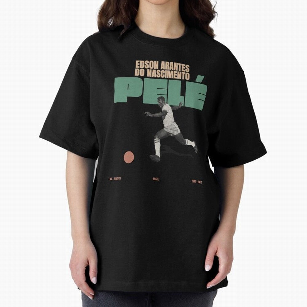 Pele Minimalist Oversized T-Shirt Feel the Trophy Chase of FIFA World Cup 2026 Spirit, Centered on England, France and Netherlands, Cristiano Ronaldo, Supporter Pride, Iconic Celebrations, Legendary Names and Global Match Day Energy; Built for
