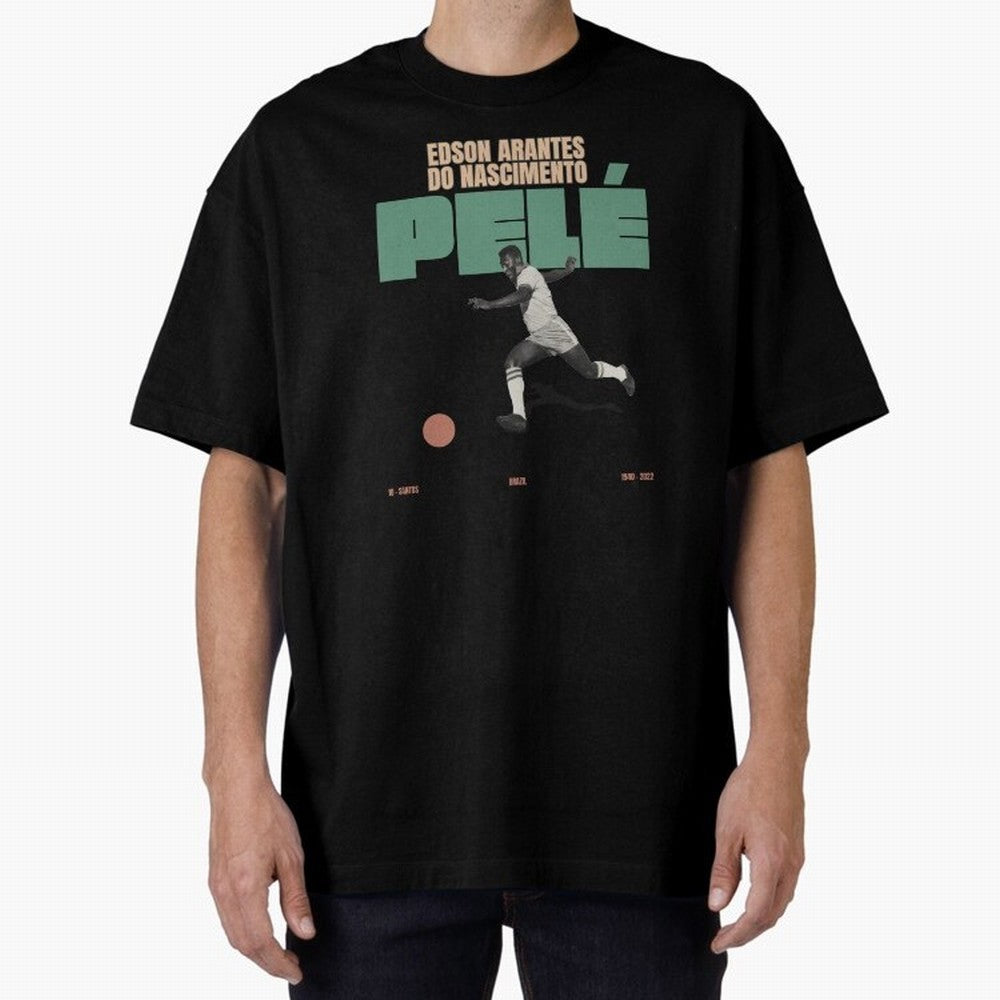 Pele Minimalist Oversized T-Shirt Feel the Trophy Chase of FIFA World Cup 2026 Spirit, Centered on England, France and Netherlands, Cristiano Ronaldo, Supporter Pride, Iconic Celebrations, Legendary Names and Global Match Day Energy; Built for