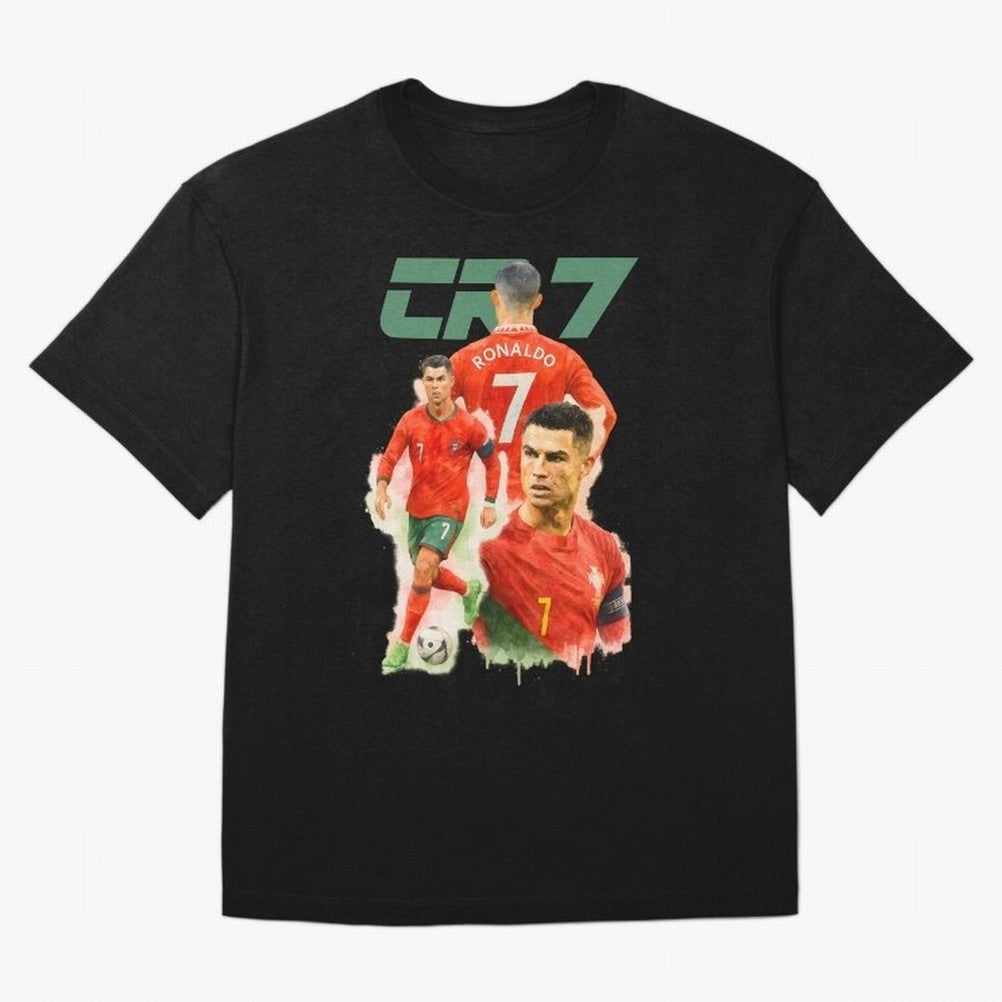 CR7 Cristiano Ronaldo illustration watercolour Oversized T-Shirt Follow Every Goal of FIFA World Cup 2026 Spirit, Driven by Argentina and Brazil, Mbappe, Football History, Final Match Energy, Crowd Noise and Once in a Lifetime Moments; Created for
