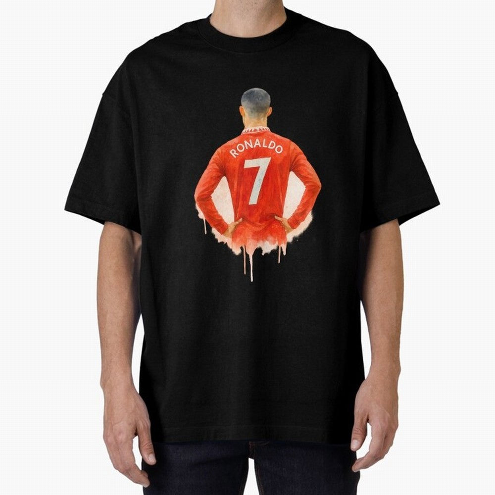 CR7 Cristiano Ronaldo potrait art a powerful moment artwork Oversized T-Shirt Bring Stadium Energy to Global Football Passion for FIFA World Cup 2026, Featuring Messi, Neymar and Mbappe, Brazil, Classic Soccer Heritage, Championship Pressure, Fan