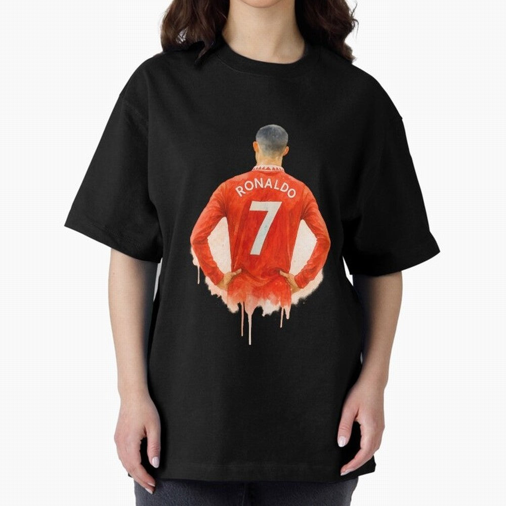 CR7 Cristiano Ronaldo potrait art a powerful moment artwork Oversized T-Shirt Bring Stadium Energy to Global Football Passion for FIFA World Cup 2026, Featuring Messi, Neymar and Mbappe, Brazil, Classic Soccer Heritage, Championship Pressure, Fan