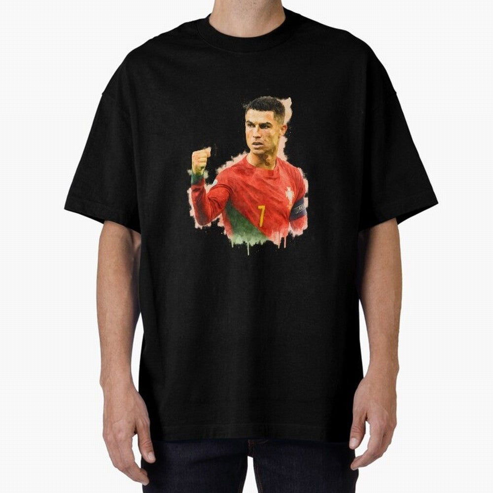 CR7 Cristiano Ronaldo potrait a powerful moment artwork Oversized T-Shirt Bring a Champion Mindset to FIFA World Cup 2026 Group Stage Spirit, Featuring England, France and Netherlands, Messi, Neymar and Mbappe, Match Day Excitement, Supporter