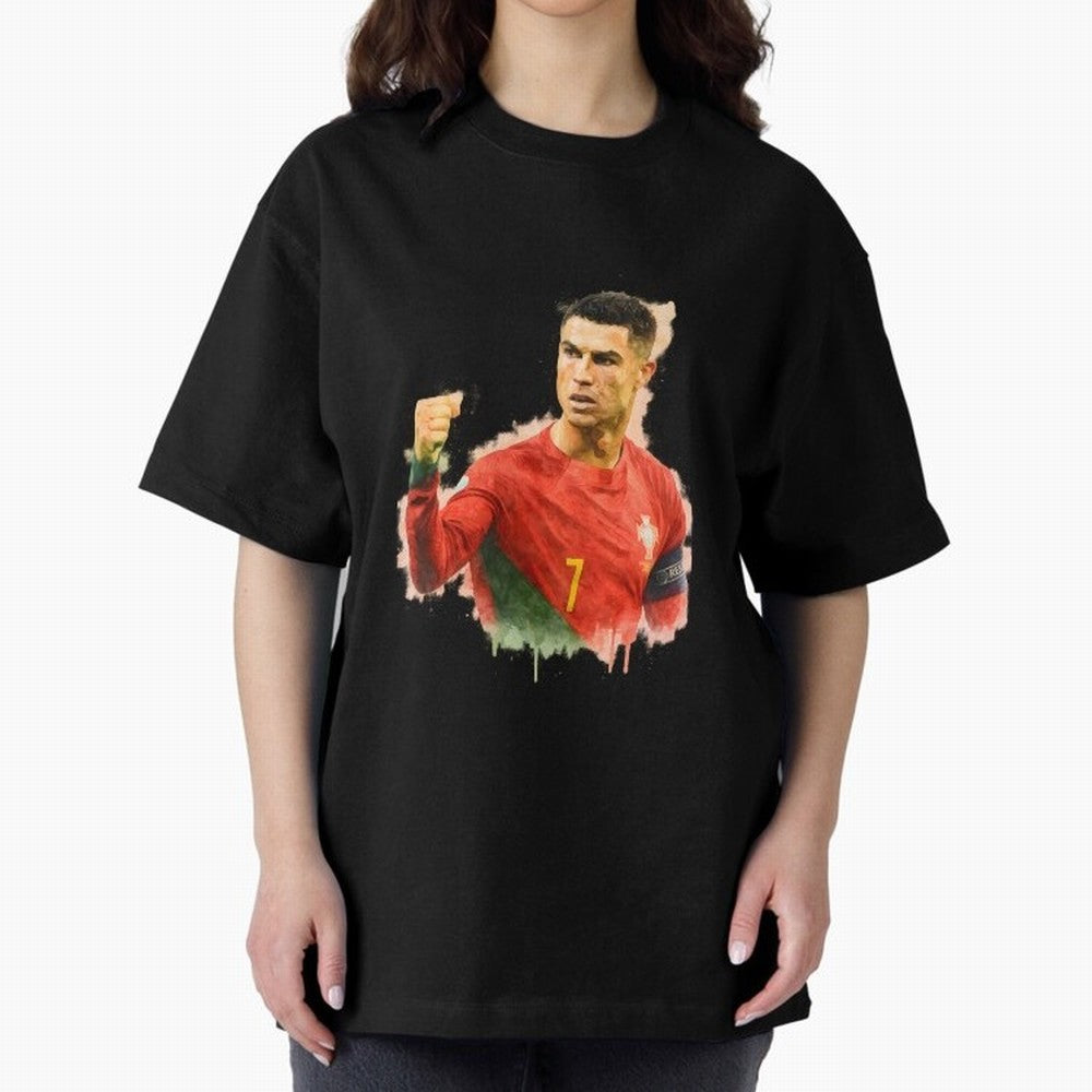CR7 Cristiano Ronaldo potrait a powerful moment artwork Oversized T-Shirt Bring a Champion Mindset to FIFA World Cup 2026 Group Stage Spirit, Featuring England, France and Netherlands, Messi, Neymar and Mbappe, Match Day Excitement, Supporter