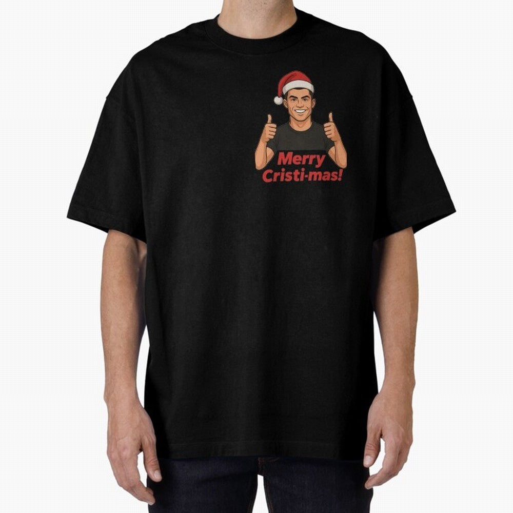 Merry Cristi-mas! CR7 Xmas holiday cheer Oversized T-Shirt Mark FIFA World Cup 2026 Spirit, Capturing Germany, Neymar, Supporter Pride, Iconic Celebrations, Legendary Names and Global Match Day Energy; Perfect for People Who Love Argentina, Brazil,