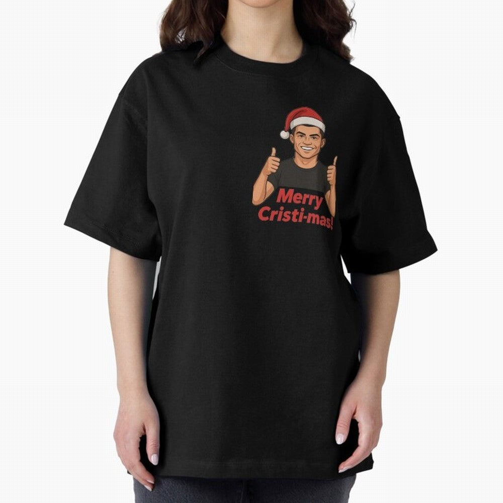 Merry Cristi-mas! CR7 Xmas holiday cheer Oversized T-Shirt Mark FIFA World Cup 2026 Spirit, Capturing Germany, Neymar, Supporter Pride, Iconic Celebrations, Legendary Names and Global Match Day Energy; Perfect for People Who Love Argentina, Brazil,