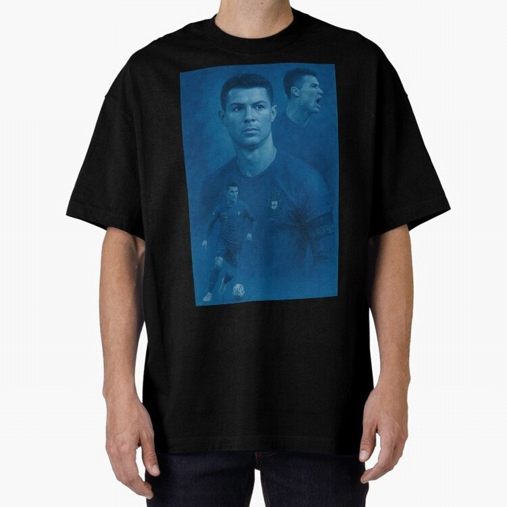 Blue Soccer Oversized T-Shirt Relive Legendary Nights from FIFA World Cup 2026 USA Canada Mexico for Fans of Messi and France, Bringing Sports Nostalgia, International Competition, Famous Players and Unforgettable Victories; Perfect for People Who