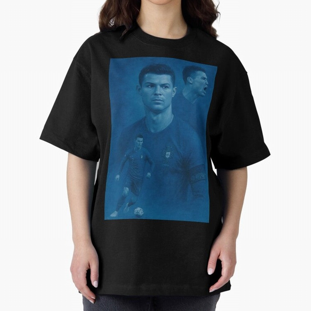 Blue Soccer Oversized T-Shirt Relive Legendary Nights from FIFA World Cup 2026 USA Canada Mexico for Fans of Messi and France, Bringing Sports Nostalgia, International Competition, Famous Players and Unforgettable Victories; Perfect for People Who