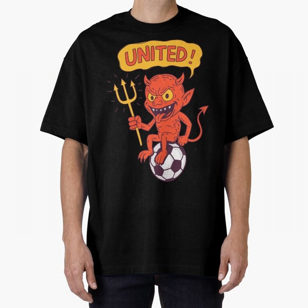 Manchester United The Red Devils Oversized T-Shirt Feel the Trophy Chase of Global Football Passion for FIFA World Cup 2026 Group Stage, with CR7 and Messi, England and Germany, Football Passion, Legendary Performances, Festival Vibes and Supporter