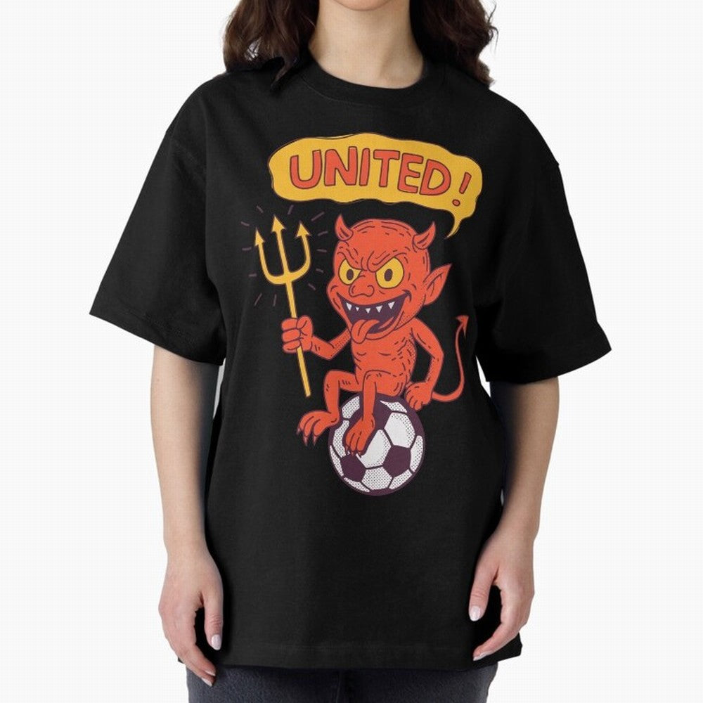 Manchester United The Red Devils Oversized T-Shirt Feel the Trophy Chase of Global Football Passion for FIFA World Cup 2026 Group Stage, with CR7 and Messi, England and Germany, Football Passion, Legendary Performances, Festival Vibes and Supporter