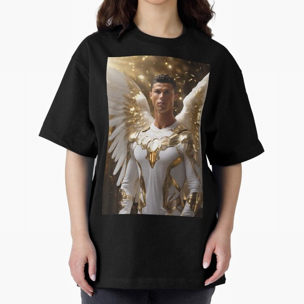 Cristiano Ronaldo angel 1 Oversized T-Shirt Represent Football Lovers during FIFA World Cup 2026 USA Canada Mexico Spirit, Inspired by Argentina, France and Brazil, Neymar, Classic Soccer Heritage, Championship Pressure, Fan Loyalty and