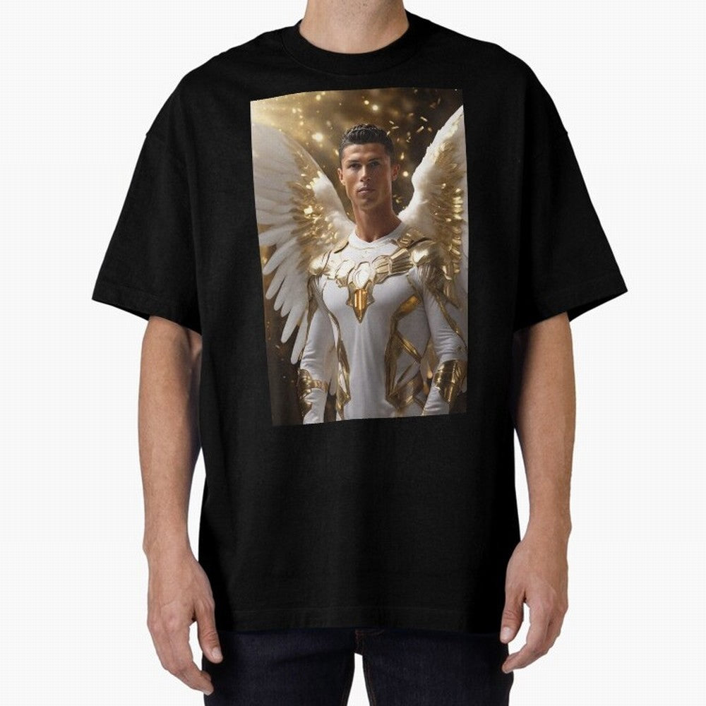 Cristiano Ronaldo angel 1 Oversized T-Shirt Represent Football Lovers during FIFA World Cup 2026 USA Canada Mexico Spirit, Inspired by Argentina, France and Brazil, Neymar, Classic Soccer Heritage, Championship Pressure, Fan Loyalty and