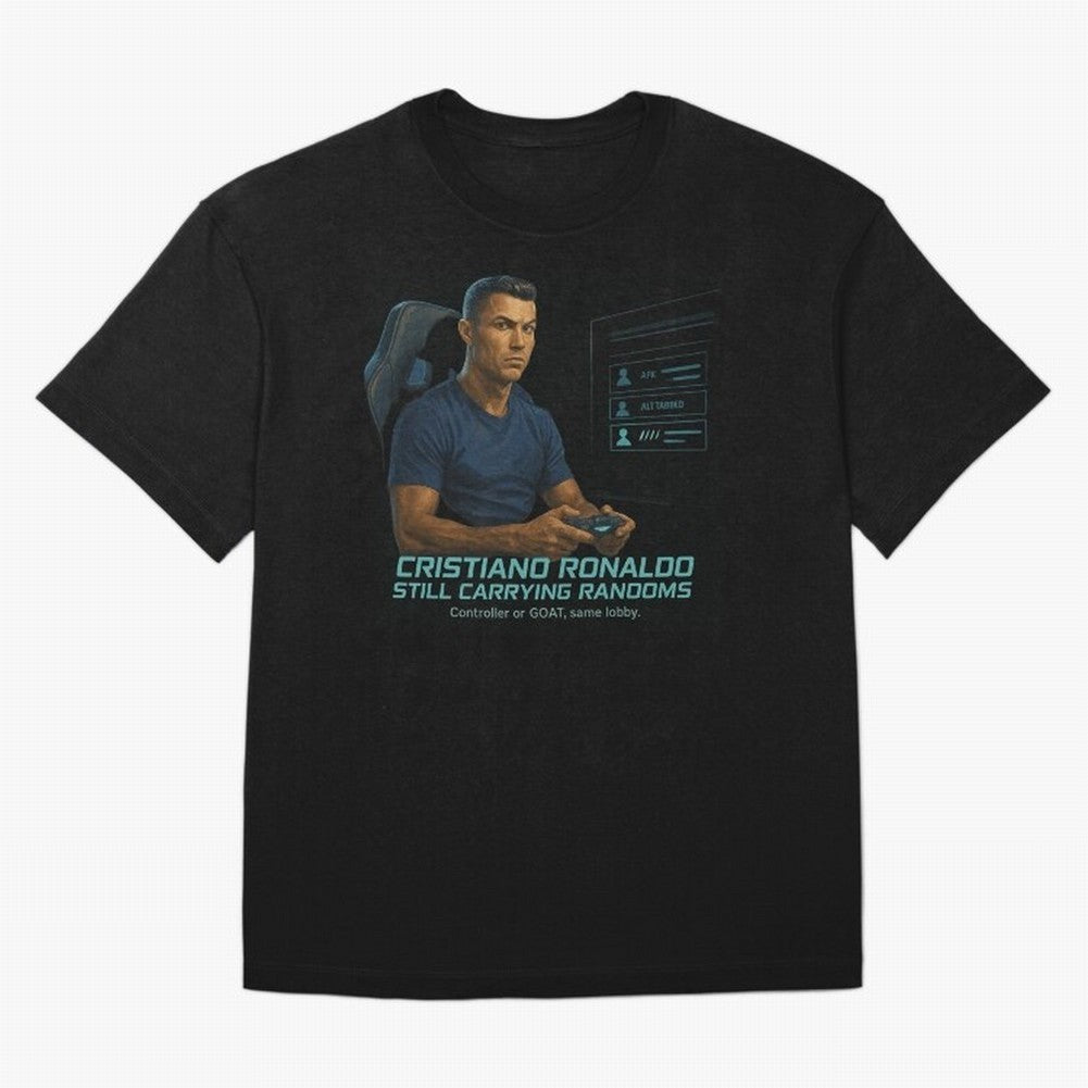 Cristiano Gamer Mode ¡ª Still Carrying Randoms Oversized T-Shirt Follow the FIFA World Cup 2026 Journey through Cristiano Ronaldo, Haaland and CR7 Highlights, Portugal, Spain and Germany Pride, Football History, Final Match Energy, Crowd Noise and