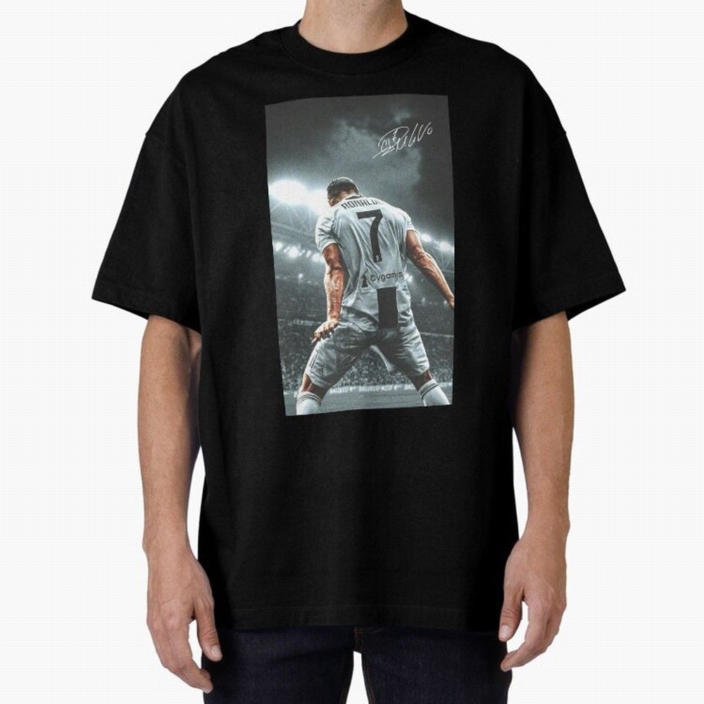 Cristiano Ronaldo Celebration Oversized T-Shirt Show Up for the Glory of Match Day Hype around FIFA World Cup 2026, Haaland and Mbappe, Brazil, Fan Favorite Moments, National Team Passion, Big Match Drama and Soccer History; Created for Match Day