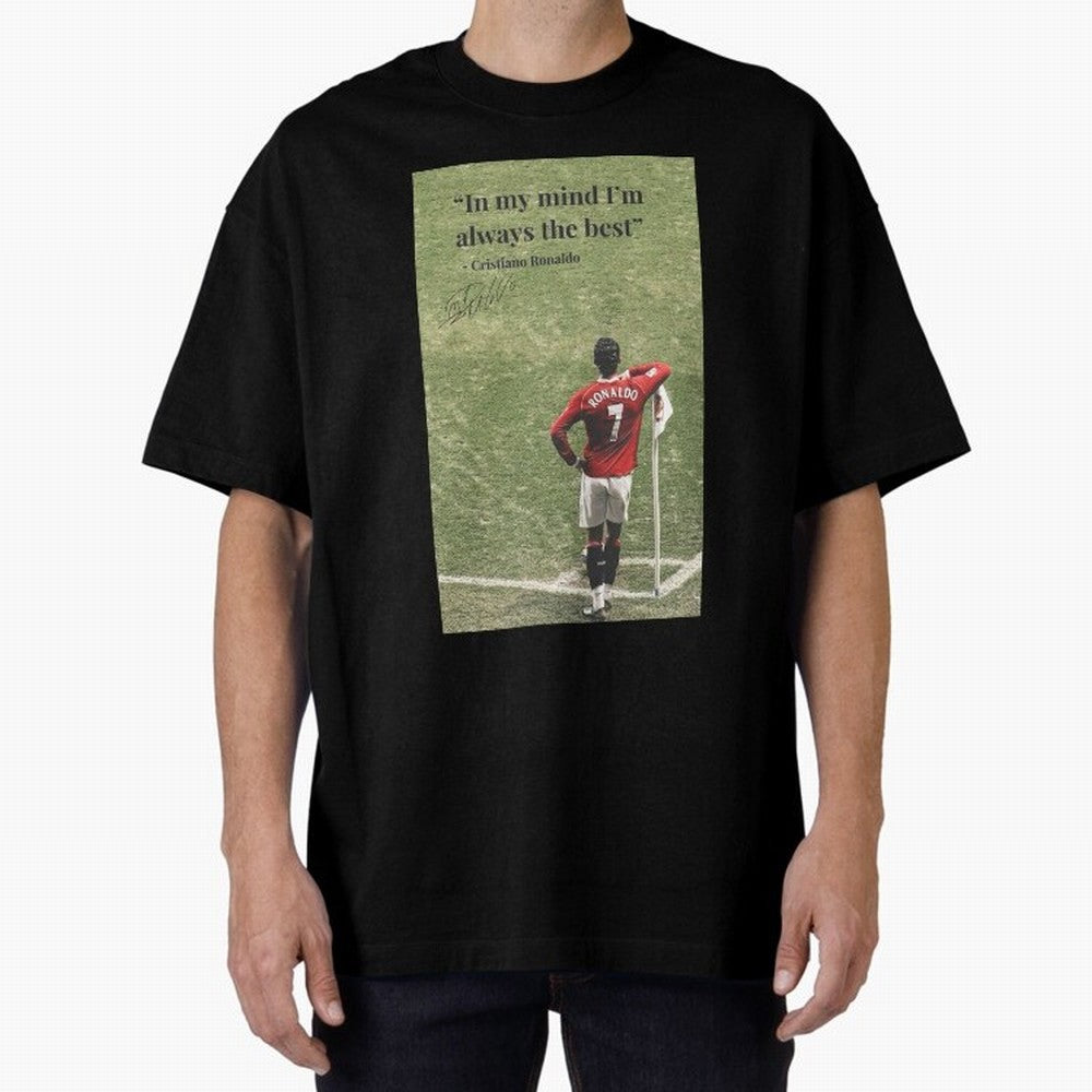Cristiano Ronaldo Motivation Oversized T-Shirt Join Global Football Passion for FIFA World Cup 2026 USA Canada Mexico, Filled with Mbappe and Neymar, Spain, Goal Celebration Energy, Supporter Heritage, Football Icons and Worldwide Tournament Joy;