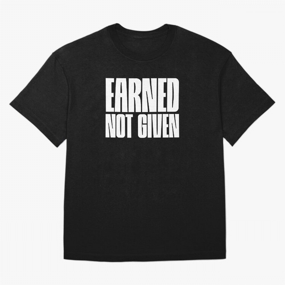 Earned not given white Oversized T-Shirt Bring Champion Energy into Global Football Passion for FIFA World Cup 2026 Group Stage, Featuring Neymar, Haaland and Cristiano Ronaldo, Spain and Netherlands, Vintage Soccer Flavor, Modern Football Stars,