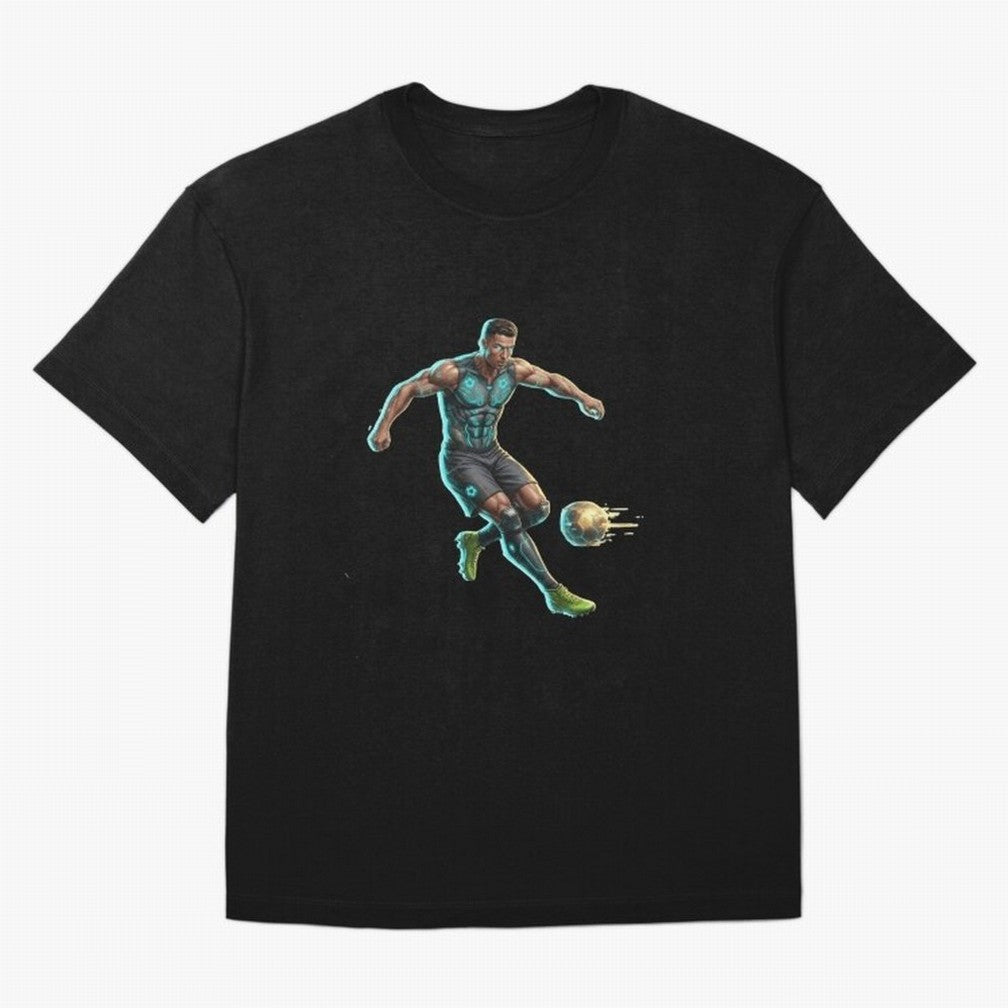 Cyberpunk Cristiano Ronaldo: Futuristic CR7 Kicking Glowing Soccer Ball Fan Art Oversized T-Shirt Join FIFA World Cup 2026 Group Stage Built around CR7, Spain and Netherlands Energy, Stadium Chants, National Pride, Trophy Dreams and Unforgettable