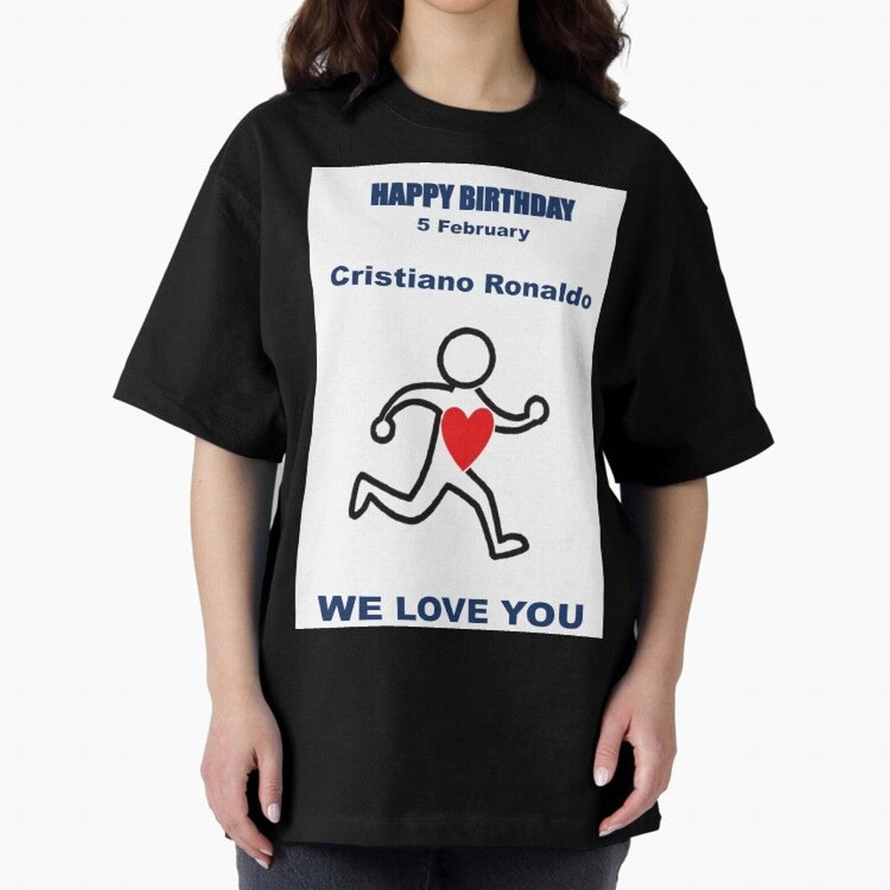 Tribute to Cristiano Ronaldo ¡ª 5 February Oversized T-Shirt Bring a Vintage Feel to FIFA World Cup 2026 USA Canada Mexico for Fans of Neymar, Haaland and Cristiano Ronaldo and Germany, Bringing Stadium Memories, Football Loyalty, International