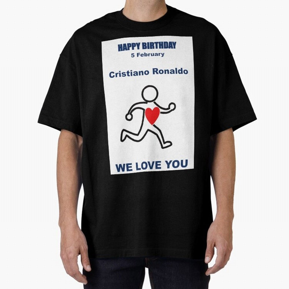 Tribute to Cristiano Ronaldo ¡ª 5 February Oversized T-Shirt Bring a Vintage Feel to FIFA World Cup 2026 USA Canada Mexico for Fans of Neymar, Haaland and Cristiano Ronaldo and Germany, Bringing Stadium Memories, Football Loyalty, International