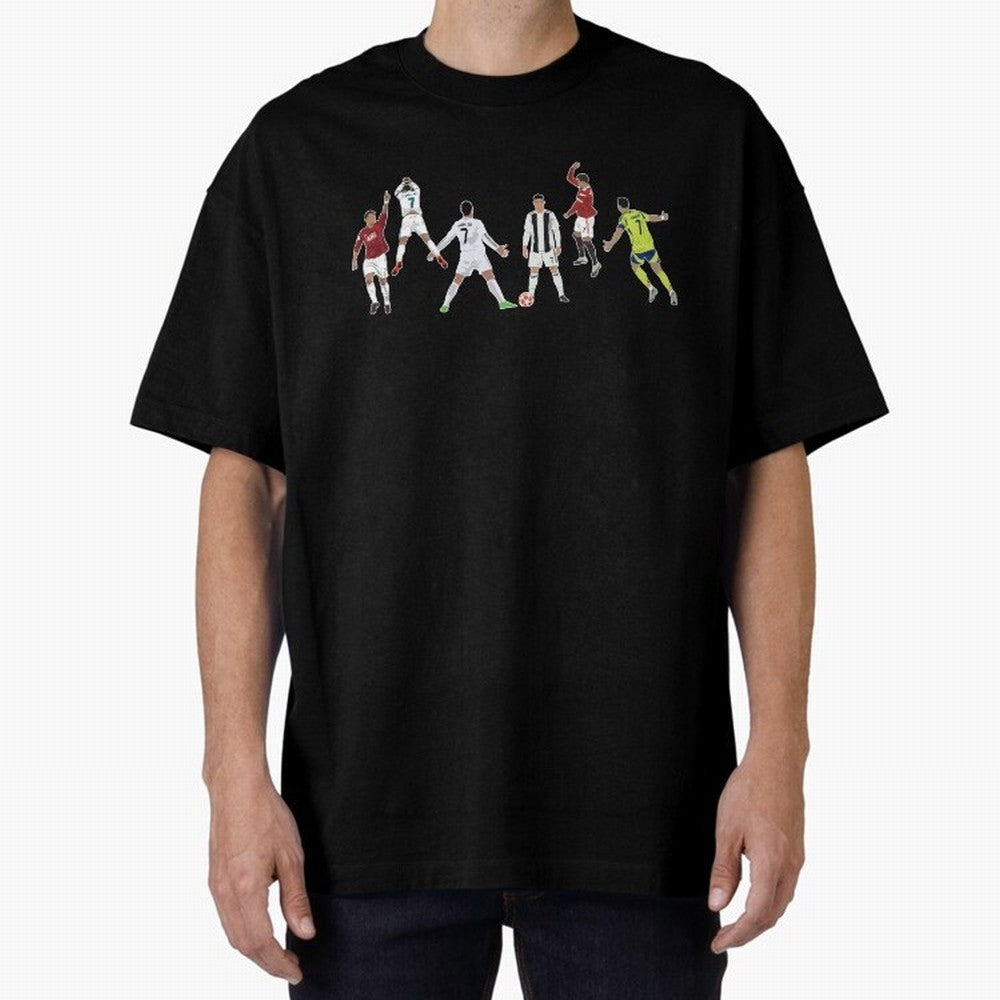 Ronaldo Forever Minimalist Career Goal Celebrations Oversized T-Shirt Back Your Heroes with FIFA World Cup 2026 Group Stage for Fans of CR7 and Argentina, Bringing Stadium Memories, Football Loyalty, International Chants and Championship Tradition;