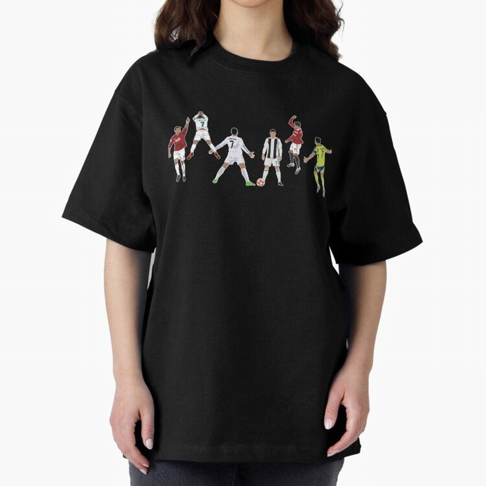 Ronaldo Forever Minimalist Career Goal Celebrations Oversized T-Shirt Back Your Heroes with FIFA World Cup 2026 Group Stage for Fans of CR7 and Argentina, Bringing Stadium Memories, Football Loyalty, International Chants and Championship Tradition;
