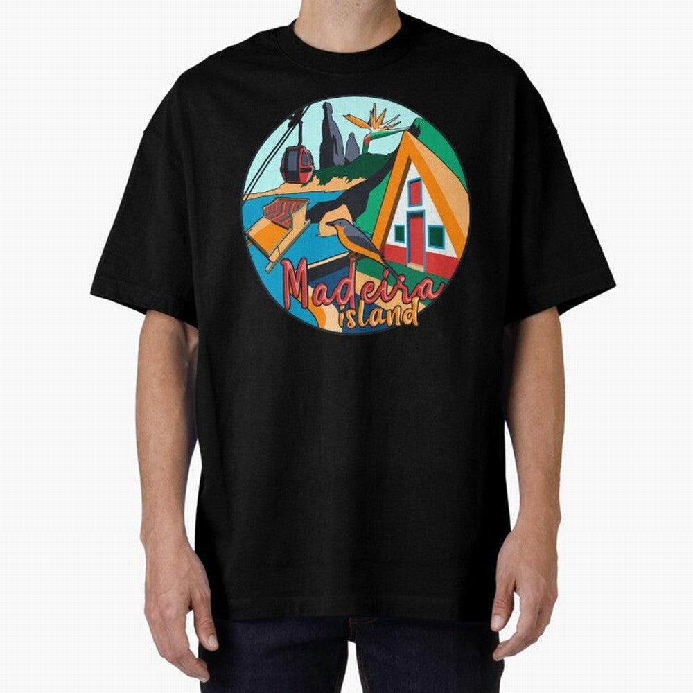 Madeira Island Oversized T-Shirt Feel the Heartbeat of Global Football Passion for FIFA World Cup 2026 Group Stage, Capturing Neymar, Haaland and Cristiano Ronaldo, England, Sports Nostalgia, International Competition, Famous Players and