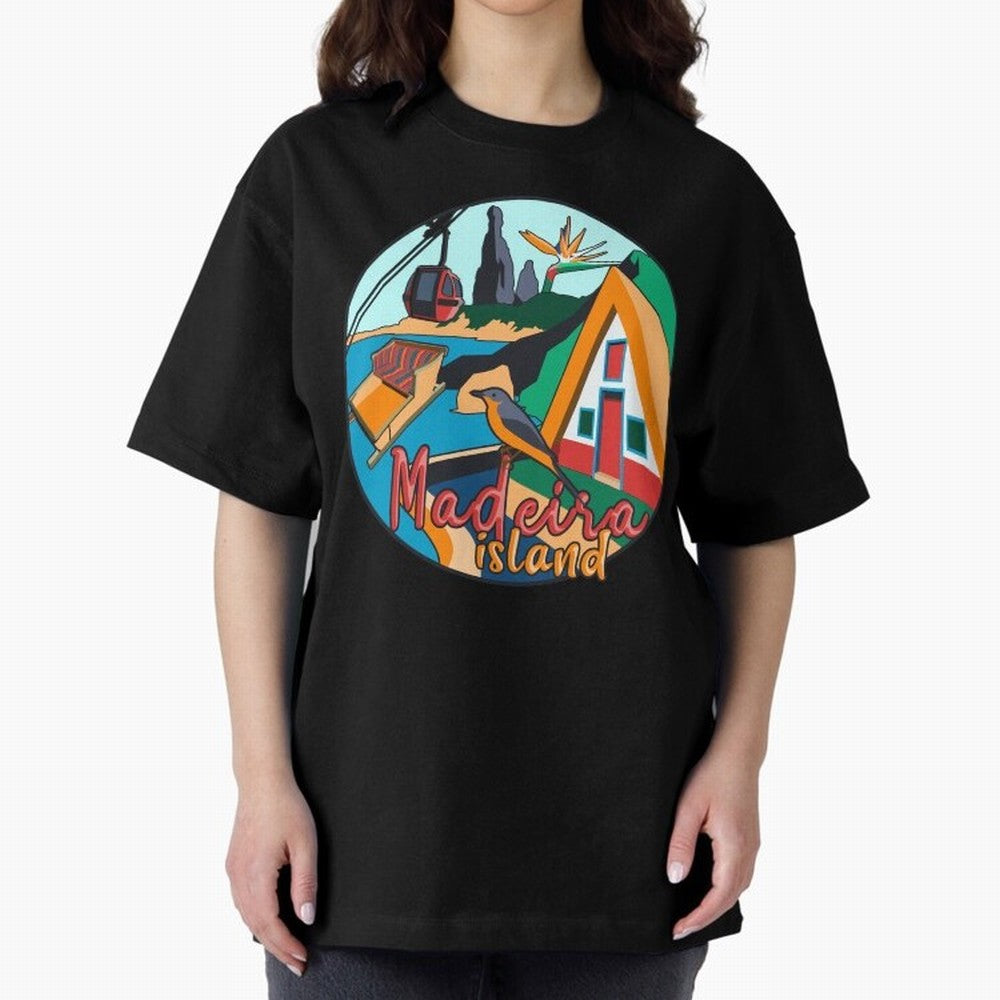 Madeira Island Oversized T-Shirt Feel the Heartbeat of Global Football Passion for FIFA World Cup 2026 Group Stage, Capturing Neymar, Haaland and Cristiano Ronaldo, England, Sports Nostalgia, International Competition, Famous Players and