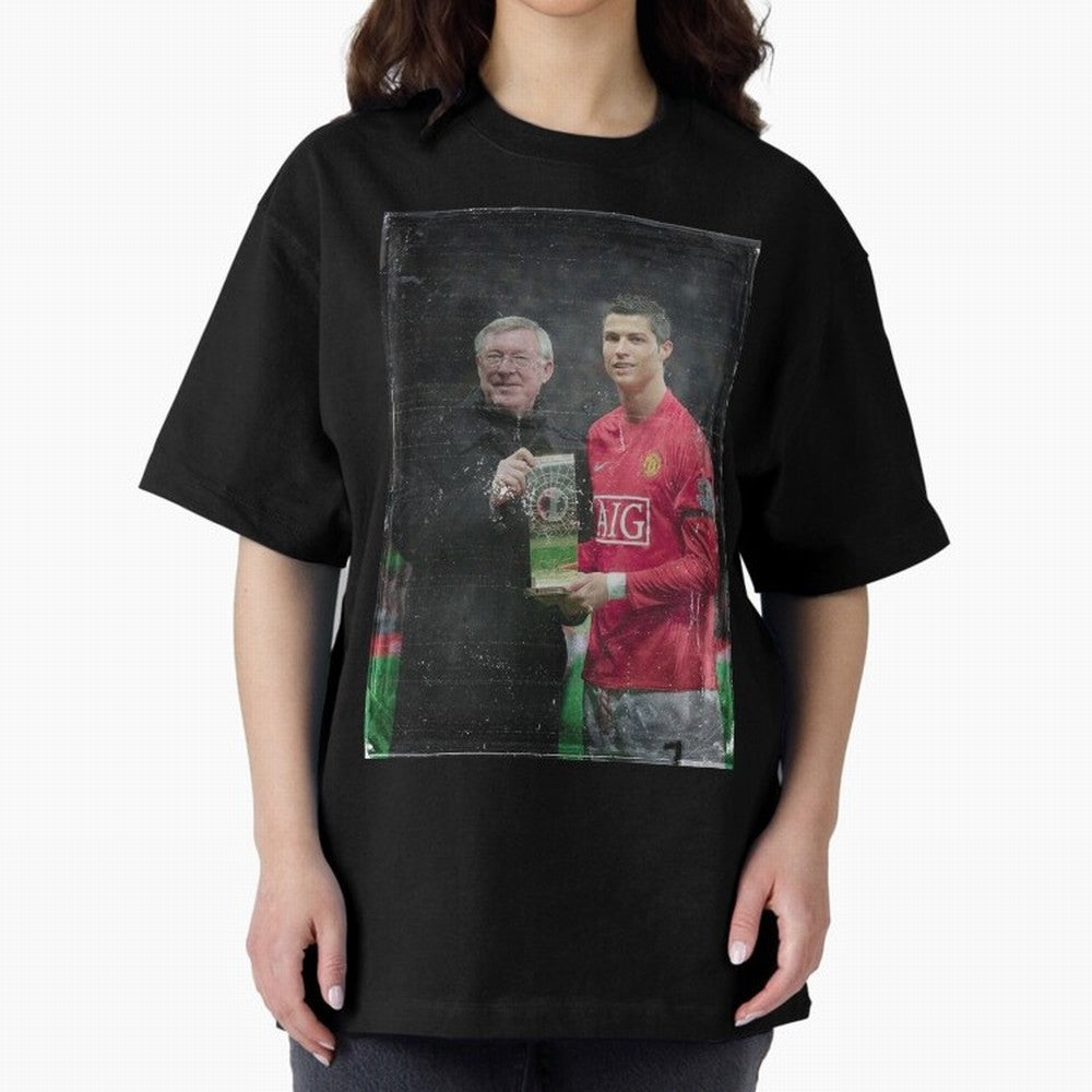 Cristiano Ronaldo and Sir Alex Ferguson Oversized T-Shirt Celebrate Unforgettable Nights in FIFA World Cup 2026 Spirit, Celebrating England, Haaland, Game Day Rituals, Football Legends, Country Pride and the Road to the Final; Great for Watch
