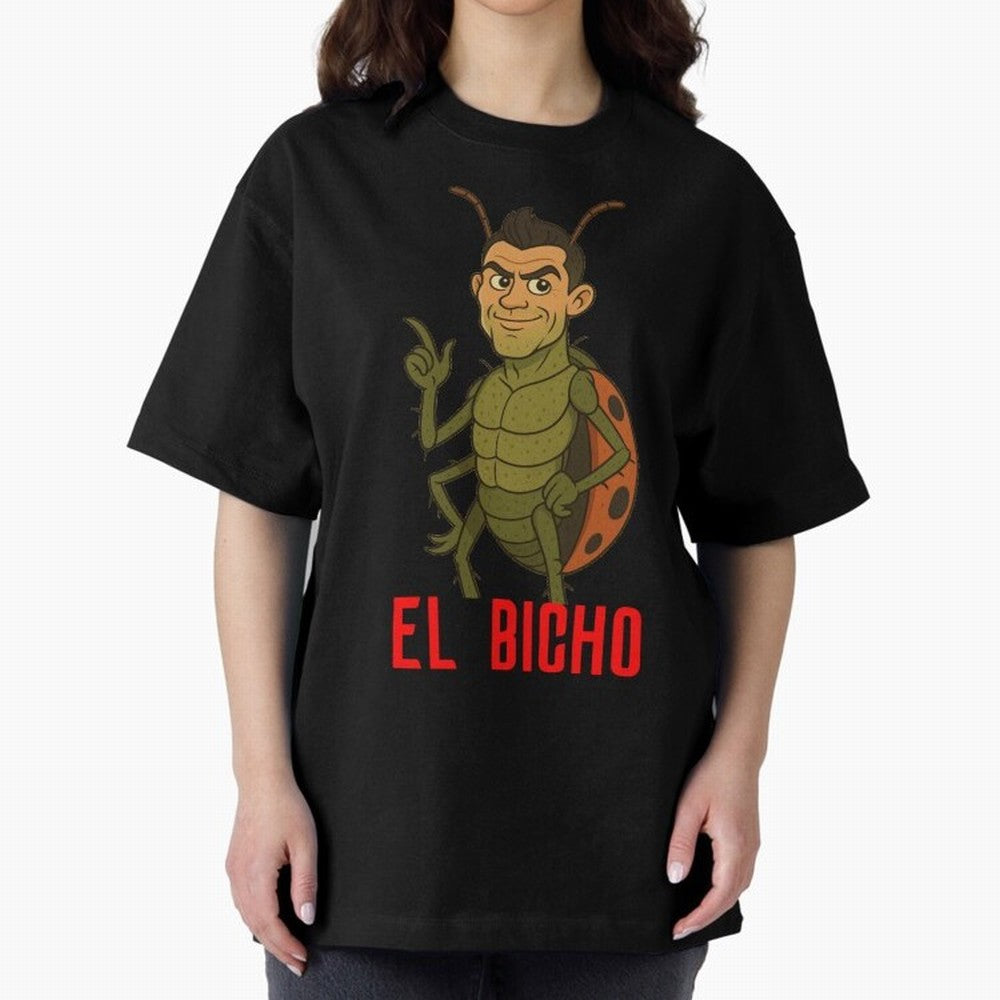 Ronaldo - El Bicho Oversized T-Shirt Stand Out with Spirit from FIFA World Cup 2026 USA Canada Mexico Spirit, with Argentina and Brazil, Haaland, Global Supporter Spirit, Legendary Goals, National Colors and Tournament Celebration; Perfect for