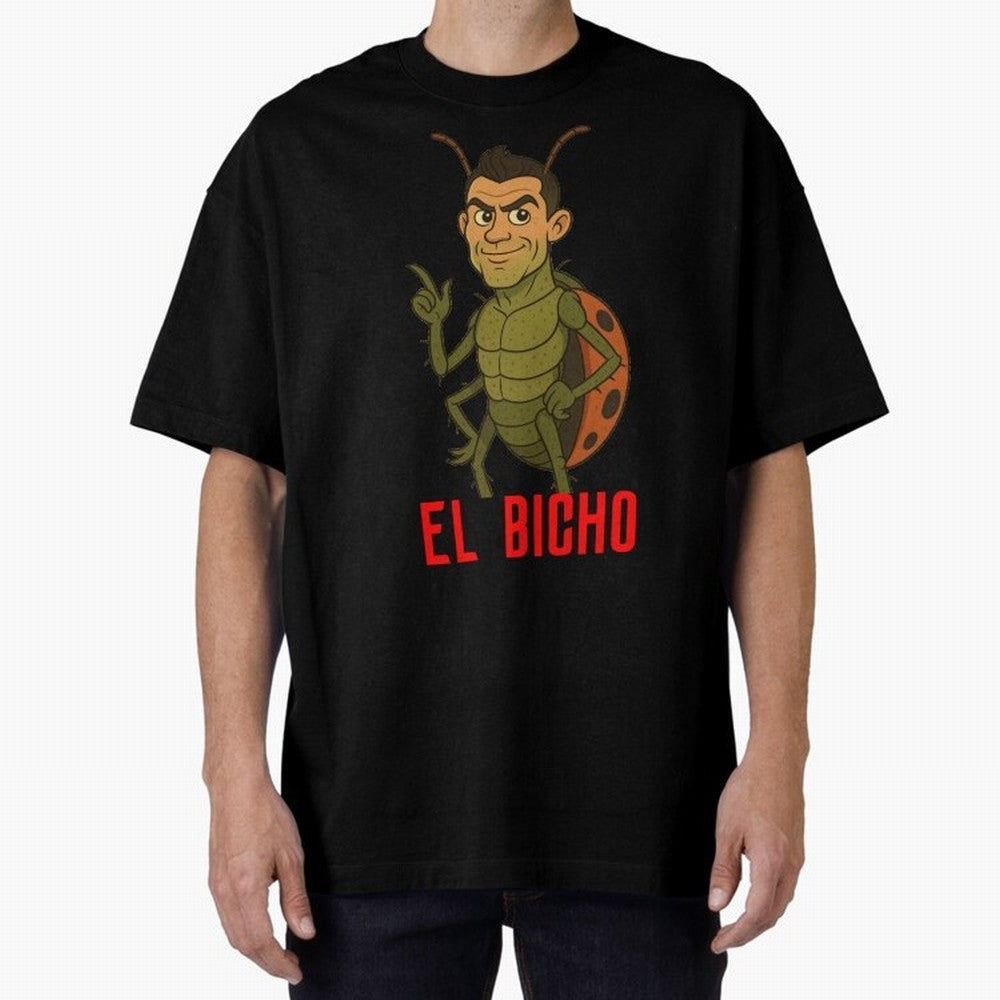 Ronaldo - El Bicho Oversized T-Shirt Stand Out with Spirit from FIFA World Cup 2026 USA Canada Mexico Spirit, with Argentina and Brazil, Haaland, Global Supporter Spirit, Legendary Goals, National Colors and Tournament Celebration; Perfect for
