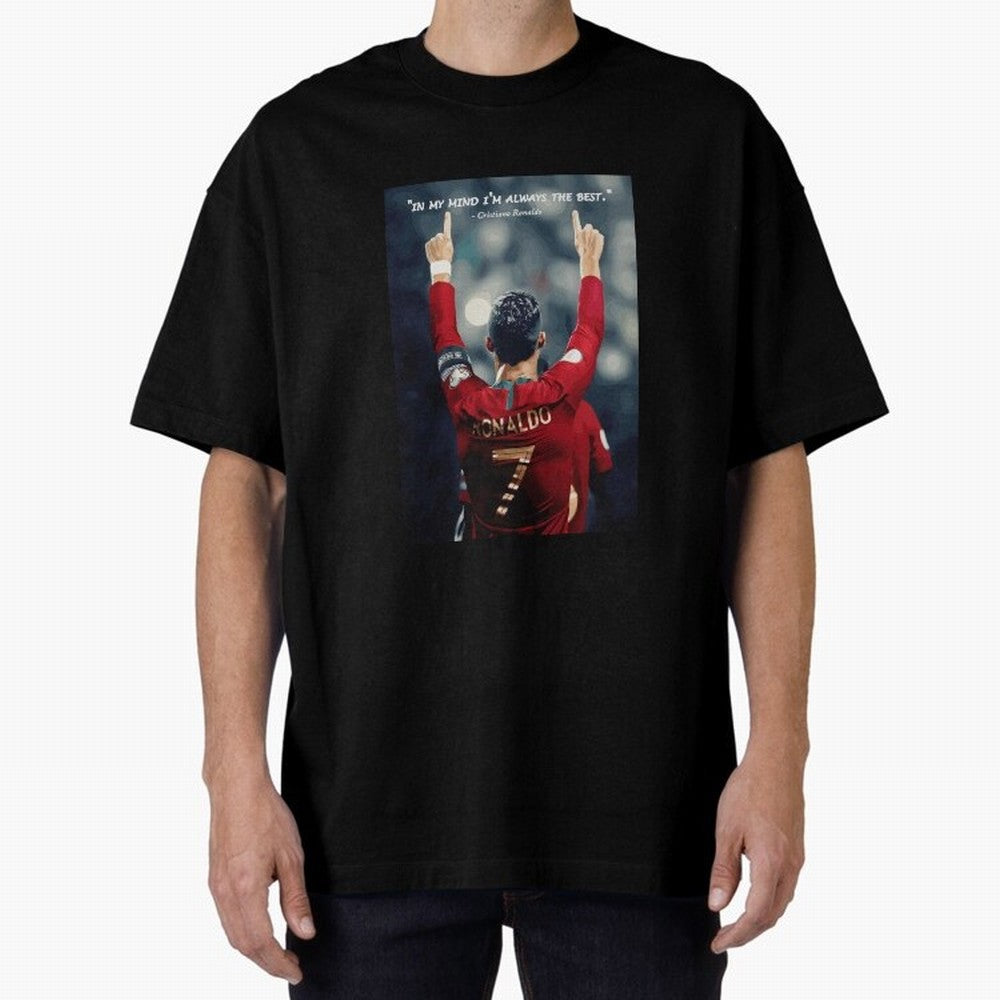 Cristiano Ronaldo Oversized T-Shirt Honor Football Greatness during Match Day Hype around FIFA World Cup 2026 Group Stage, Cristiano Ronaldo, Haaland and CR7, Argentina, France and Brazil, Sports Nostalgia, International Competition, Famous Players